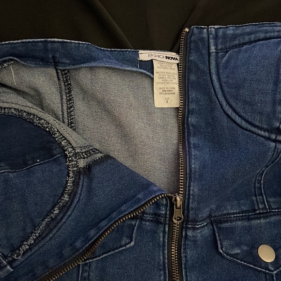 fashion nova | denim romper | size small - Picture 2 of 3